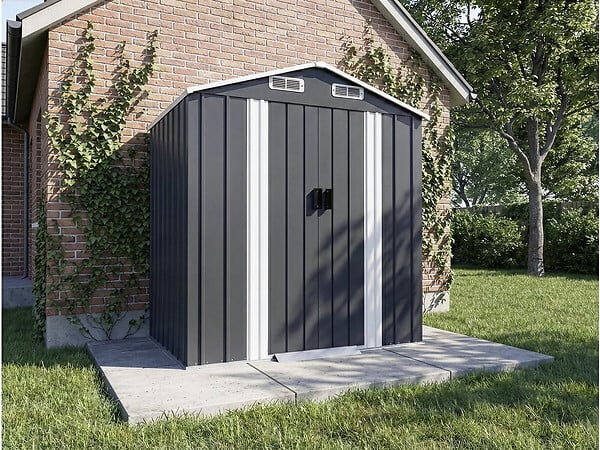 HABITAT ET JARDIN - Abri de jardin en métal avec porte coulissante "Boston" - 2,17 m² - Gris - large