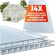 TECTAKE - Plaques doubles SHINY en polycarbonate découpables blanc transparent - vignette