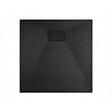 CERAMIA - Essential 80x80 cm receveur de douche carré à poser SMC avec surface effet pierre, noir (CERAES8080B) - vignette
