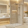 CERAMIA - Essential 80x80 cm receveur de douche carré à poser SMC avec surface effet pierre, blanc (CERAES8080W) - vignette