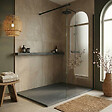 CERAMIA - Ceramia Essential 140x80 cm receveur de douche rectangulaire à poser SMC avec surface effet pierre, gris (CERAES14080DG) - vignette