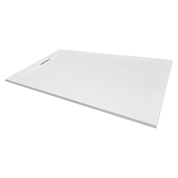 SWISS AQUA TECHNOLOGIES - Swiss Aqua Technologies Fusion Receveur de douche 100x80cm en marbre coulé, sans siphon, blanc (SATFU10080BL) - large