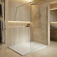 CERAMIA - Essential 140x90 cm receveur de douche rectangulaire à poser SMC avec surface effet pierre, blanc (CERAES14090W) - vignette