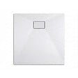 CERAMIA - PixL 90x90 cm receveur de douche carré à poser en résine composite avec surface effet pierre, blanc (CERAPX9090W) : - vignette