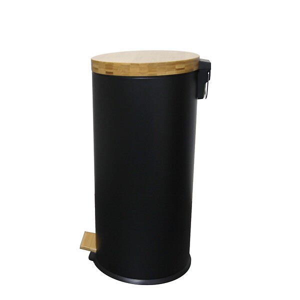 KITCHEN MOVE - Poubelle à pédale inox FOREST noir 30L - large