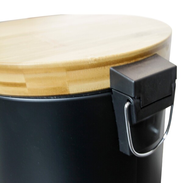 KITCHEN MOVE - Poubelle à pédale inox FOREST noir 30L - large