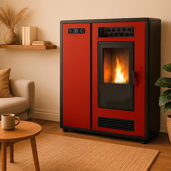 SANNOVER - Poêle à granulés Air Slim Astral 12,2 kW Bordeaux Sannover - large