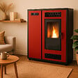 SANNOVER - Poêle à granulés Air Slim Astral 12,2 kW Bordeaux Sannover - vignette