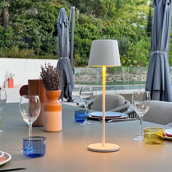 LUMISKY - Lampe de table sans fil KELLY Blanc H38cm - large