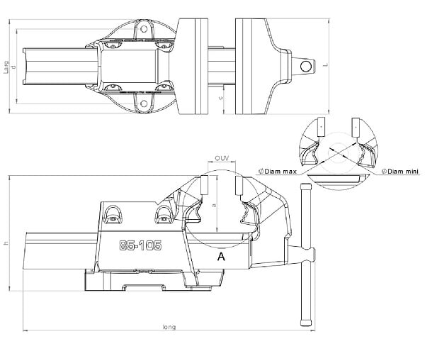 DOLEX - Étaux Réglables Avec Serre-tubes Intégré Ref 86 - large