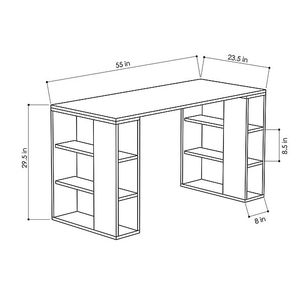 HABITAT ET JARDIN - Bureau en bois "Colmar" - 140 x 75 x 60 cm - Blanc - large
