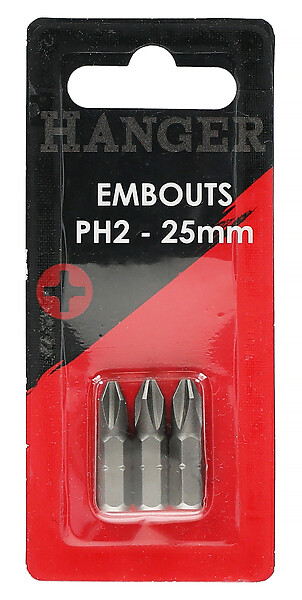 HANGER - Carte de 3 embouts cruciformes PH2 25mm - HANGER - 133012 - large