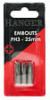HANGER - Carte de 3 embouts cruciformes PH3 25mm - HANGER - 133013 - vignette