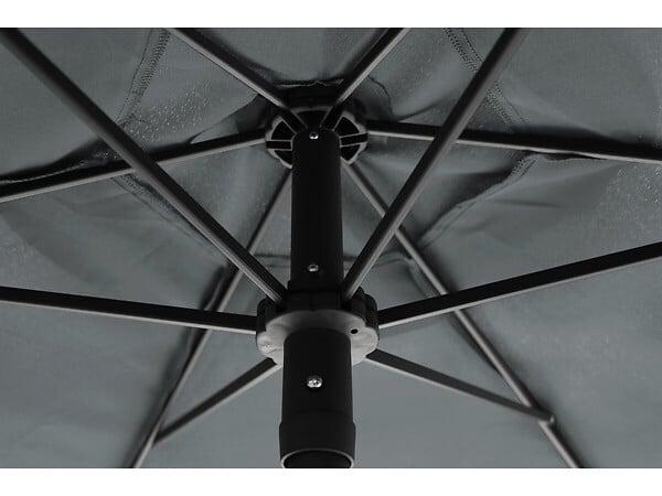 HABITAT ET JARDIN - Table et chaises de jardin avec parasol en métal "Convivia" - 4 places - Gris anthracite - large