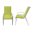 HAPPY GARDEN - Lot de 8 chaises MARBELLA en textilène vert - aluminium blanc - vignette