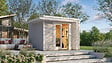 WEKA - Abri de jardin en bois  Amberley 3 - Gris et blanc - L.350xP.353xH.233cm - vignette