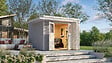 WEKA - Abri de jardin en bois  Amberley 4 - Gris et blanc - L.350xP.353cm - vignette