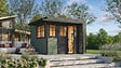 WEKA - Abri de jardin en bois  Amberley 5 - Gris-vert/anthracite - L.350xl.353cm - vignette
