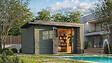 WEKA - Abri de jardin en bois  Amberley 7 - Gris vert et anth - L.450xP.455cm - vignette