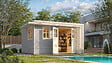 WEKA - Abri de jardin en bois  Amberley 8 - Gris et blanc - L.450xl.455cm - vignette