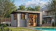WEKA - Abri de jardin en bois  Amberley 8 - Gris/anthracite - L.450xH.233xP.455cm - vignette