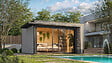 WEKA - Abri de jardin en bois  Amberley 9 - Gris et anthracite - L.450xP.455cm - vignette