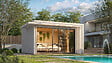 WEKA - Abri de jardin en bois  Amberley 10 - Gris et blanc - L.450xH.233xP.455cm - vignette
