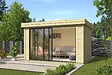 LASITAMAJA - Abri bois SCALA 2 Naturel, 28 mm, surface hors-tout 12,40 m2 - vignette