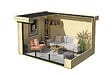 LASITAMAJA - Abri bois SCALA 2 Naturel, 28 mm, surface hors-tout 12,40 m2 - vignette