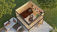 WEKA - Abri de jardin en bois  Amberley 4 - Naturel - L.350xP.353cm - vignette
