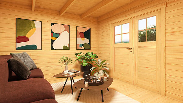 WEKA - Abri de jardin en bois  Amberley 4 - Naturel - L.350xP.353cm - large
