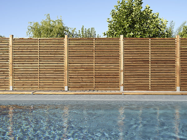PIVETEAU - Panneau Persienne en bois pin brut - 180x180cm - Ep.60mm - large