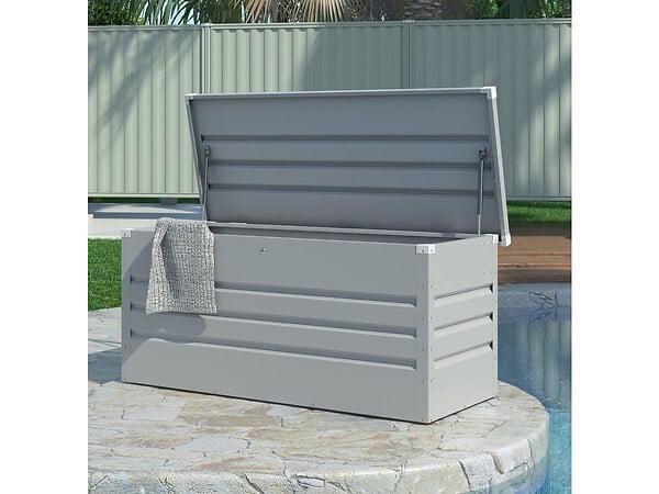 HABITAT ET JARDIN - Coffre de Jardin Métal "Store" 680L - argent - large