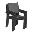 HAPPY GARDEN - Lot de 10 chaises rembourrées en aluminium anthracite - textilène gris - vignette