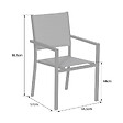 HAPPY GARDEN - Lot de 4 chaises rembourrées en aluminium anthracite - textilène gris - vignette
