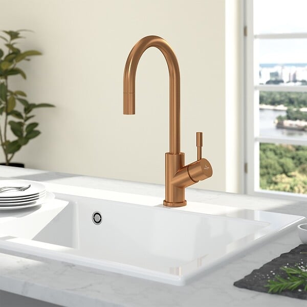 VILLEROY ET BOCH - Robinet cuisine  Umbrella flex bronze - large