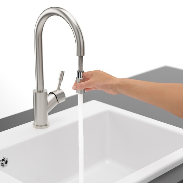 VILLEROY ET BOCH - Robinet cuisine  Umbrella flex acier massif + nettoyant - large