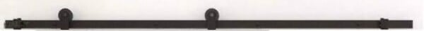 GD MENUISERIES - Porte Coulissante Atelier Noir vitre depoli H204 x L93 cm, Rail Roulettes, Coquilles - large