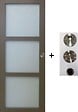 GD MENUISERIES - Porte Coulissante Gris Taupe RAL 7006 Vitrée H204 x L83 cm, coquilles, tire doigt - vignette