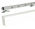 GD MENUISERIES - Porte Coulissante Atelier Noir vitre depoli H204 x L93 cm, Rail Alu Bandeau blanc, Coquilles - vignette