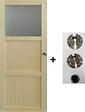 GD MENUISERIES - Porte Coulissante Ayous 2 Panneaux, 1 Vitrage H204 x L83 cm, coquilles, tire doigt - vignette