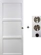 GD MENUISERIES - Porte Coulissante Korya Blanc 3 panneaux H204 x L83 cm, coquilles, tire doigt - vignette
