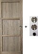 GD MENUISERIES - Porte Coulissante bois Frake 3 Panneaux H204 x L73 cm, coquilles, tire doigt - vignette