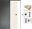 GD MENUISERIES - Porte Coulissante Blanc Pur Lacdor  H204 x L73 cm,Galandage, kit finition - vignette