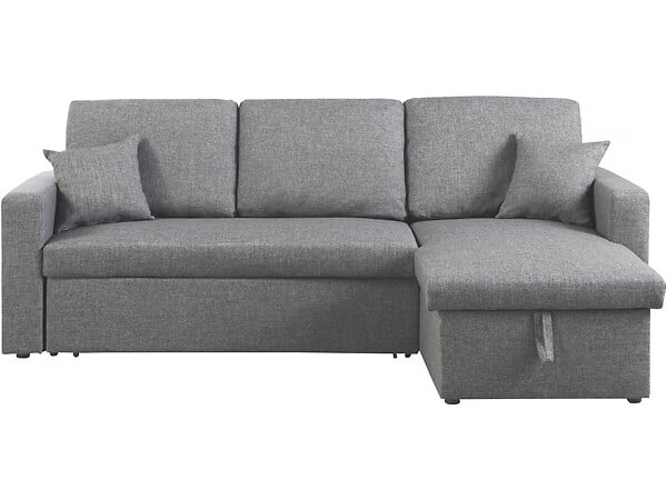 HABITAT ET JARDIN - Canapé d'angle convertible/ réversible avec coffre "Alain II" - 3 places - Gris clair - large