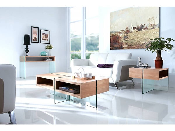 HABITAT ET JARDIN - Table basse "Venezia" - 60 x 60 x 50 cm -  Finition chêne - large