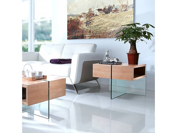 HABITAT ET JARDIN - Table basse "Venezia" - 60 x 60 x 50 cm -  Finition chêne - large