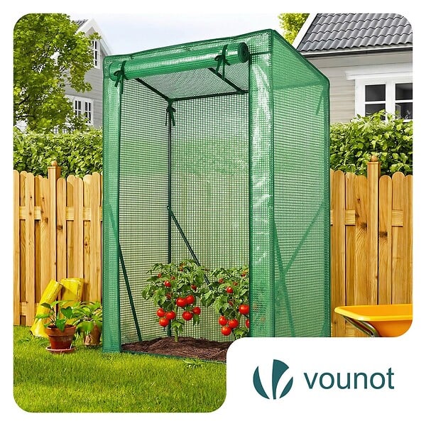 VOUNOT - Serre de jardin Serre tomates avec grande porte enroulable bache PE renforcee 135g/m2 100x50x150cm Vert - large