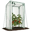 VOUNOT - Serre de jardin Serre tomates avec grande porte enroulable bache PE renforcee 135g/m2 100x50x150cm Blanc - vignette