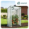 VOUNOT - Serre de jardin Serre tomates avec grande porte enroulable bache PE renforcee 135g/m2 100x50x150cm Blanc - vignette